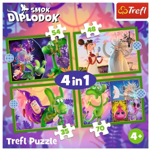 PUZZLE TREFL 4IN1 LUMEA DRAGONULUI DIPLODOK - Img 6