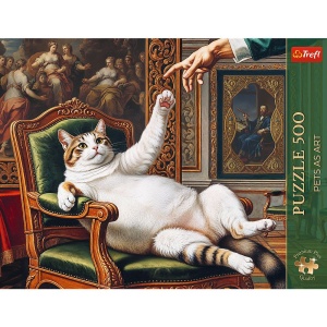 PUZZLE TREFL 500 PREMIUM PLUS PETS AS ART MAJESTATEA SA PUFOASA - Img 3