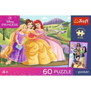 PUZZLE TREFL 60 PREMIUM PLUS KIDS DISNEY PRINCESS PUTEREA IN CORANA CU POSTER - Img 3