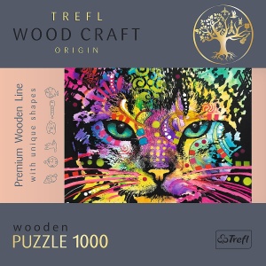 PUZZLE TREFL DIN LEMN 1000 PIESE PISICUTA COLORATA - Img 5
