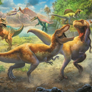 Puzzle Trefl, Tyrannosauri in lupta, 160 piese - Img 2