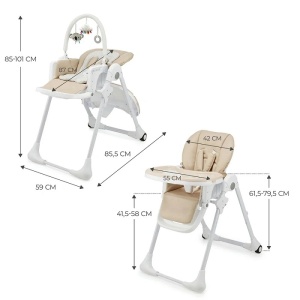 SCAUN DE MASA KINDERKRAFT TUMMIE, PLIABIL, BEIGE - Img 8