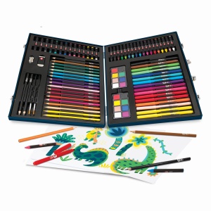 Accesorii desen și pictură pentru copii – set creativ Happi Hobbi Dinozaur