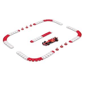 Set de joacă cu mașinuță Ferrari SF 24 RC, circuit modular, telecomandă 2.4GHz, multicolor - Img 2
