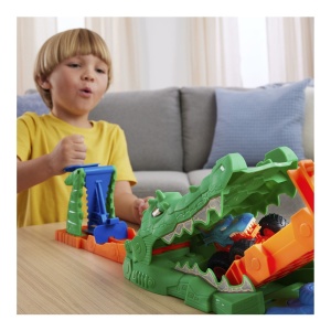 Set de joaca Hot Wheels Monster Truck Provocarea Crocodilului, Mega Wrex - Img 5
