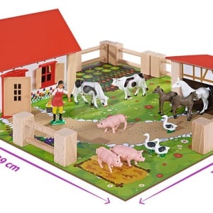 Set ferma de jucărie Eichhorn cu animale și accesorii