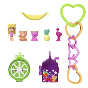 Set joacă Polly Pocket, ursuleț roz, accesorii tematice, dimensiune compactă - Img 6