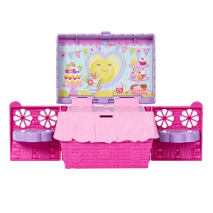 Set papusi Barbie Family and Friends Chelsea, petrecere cu ceai, accesorii picnic, multicolor, 30.5x24x8cm - Img 8