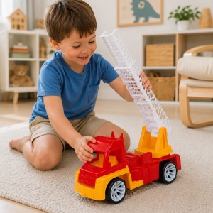 AUTOSPECIALA POMPIERI CU SCARA PORTOCALIU ROSU 46CM - Img 5