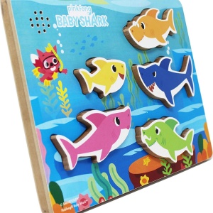 BABY SHARK PUZZLE DIN LEMN MUZICAL 5 PIESE - Img 3