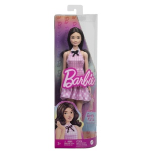BARBIE PAPUSA BARBIE FASHIONISTAS BRUNETA CU ROCHIE ROZ IN CAROURI - Img 2