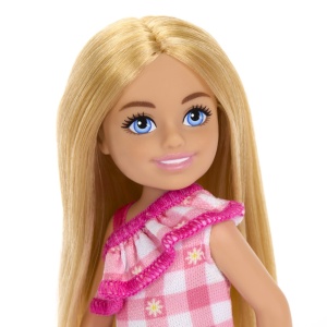 BARBIE PAPUSA CHELSEA BLONDA CU ROCHITA ROZ IN CAROURI - Img 5
