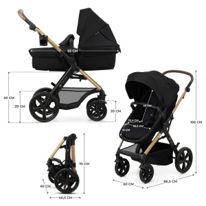 CARUCIOR 3 IN 1 KINDERKRAFT MOOV 2, NEGRU PUR - Img 5