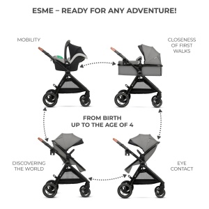 CARUCIOR KINDERKRAFT ESME, 3 IN 1, MOONLIGHT GREY - Img 8