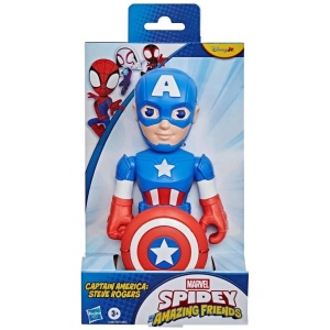 Figurină Captain America, Hasbro, Spidey Prietenii Extraordinari, multicolor, 22.8cm - Img 2