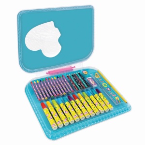 Gentută pentru desen Art Case Peppa, set complet 12 creioane colorate și 12 markere, multicolor, 33x25x1.8cm - Img 3