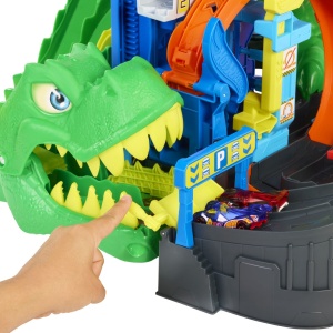 HOT WHEELS CITY SET DE JOACA GARAJ T REX SUPREM CU 2 MASINUTE INCLUSE - Img 8