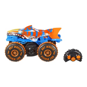 HOT WHEELS MONSTER TRUCK SHARKS VS DINOS MASINA CU TELECOMANDA TIGER SHARK CLIMBER - Img 6