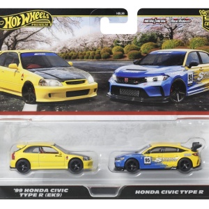 HOT WHEELS PREMIUM SET 2 MASINUTE METALICE HONDA CIVIC 99 TIP R EK9 SI HONDA CIVIC TIP R SCARA 1:64