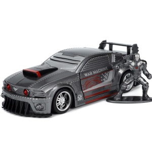 JADA MARVEL MASINUTA METALICA FORD MUSTANG SCARA 1:32 SI FIGURINA METALICA WAR MACHINE - Img 3