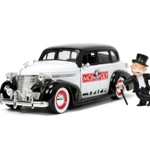 JADA SET MASINUTA METALICA CHEVROLET MASTER DELUXE 1939 SCARA 1:24 SI FIGURINA MR MONOPOLY - Img 2