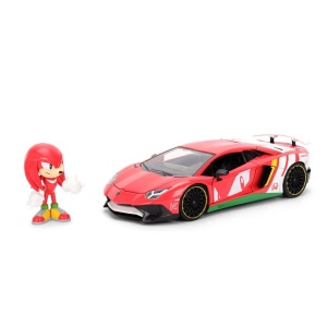 JADA SONIC ARICIUL SET FIGURINA SONIC SI MASINUTA METALICA LAMBORGHINI AVENTADOR SV SCARA 1 LA 24 - Img 2