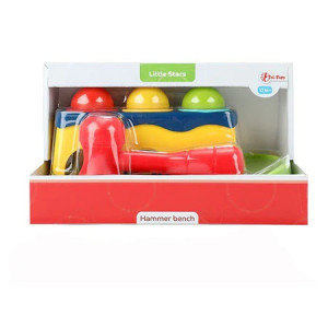 Jucarie interactiva Toi-Toys, ciocan si 3 bile colorate