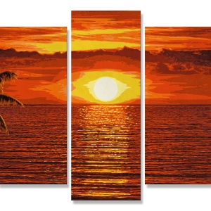 KIT PICTURA PE NUMERE SCHIPPER APUS IN CARAIBE, 5 TABLOURI - Img 2