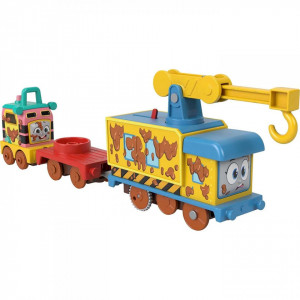 Locomotiva Motorizata Muddy Fix'Em Up cu doua vagoane, Thomas si Prietenii - Img 4