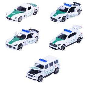 MAJORETTE SET 5 MASINUTE DE POLITIE DUBAI METALICE MERCEDES AMG 7.5CM - Img 2
