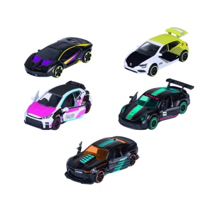 MAJORETTE SET 5 MASINUTE METALICE NEON RACER 7.5CM - Img 2