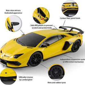 MASINA CU TELECOMANDA LAMBORGHINI AVENTADOR SVJ GALBEN CU SCARA 1 LA 24 - Img 7