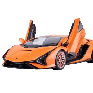 Masina cu telecomanda Rastar Lamborghini Sian portocalie, scara 1:14, 35.5x16.3x8.2cm - Img 7