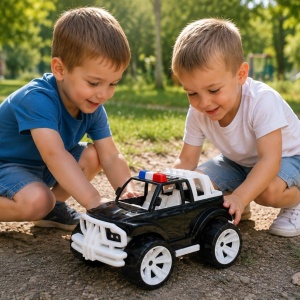 MASINA JEEP OFF ROADER NEGRU ALB 39CM - Img 4