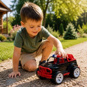 MASINA JEEP OFF ROADER NEGRU ROSU 39CM - Img 4