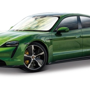 Masinuta cu Sunete si Lumini, Porsche Taycan Turbo S, Scara 1:24, Verde, 24.17x10.70x9.96cm - Img 2