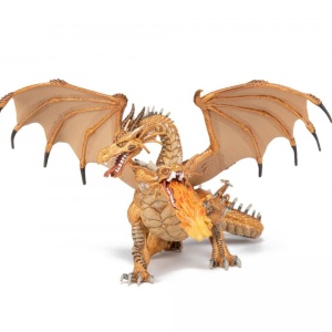 PAPO FIGURINA DRAGON CU DOUA CAPETE AURIU - Img 2
