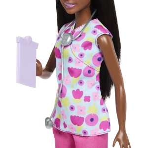 Papusa Barbie Bruneta Set de Joaca Medic Pediatru, multicolor, 32.5x19x6.5cm - Img 8