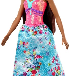 Papusa Barbie Dreamtopia, Printesa cu Rochie Colorata - Img 2