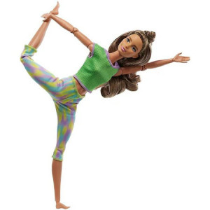 Papusa Barbie Made to move, 22 de articulatii complet mobile, seria 3, par saten - Img 2