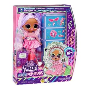 Papusa L.O.L. Surprise Tweens Neon Pop Stars, Kitty K - Img 4