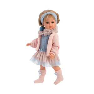Păpușă Llorens Daniela cu bentiță albastră – 37 cm
