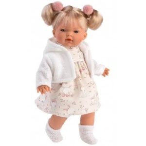 Păpușă Llorens Roberta cu rochiță crem – 42 cm