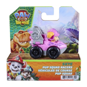 PATRULA CATELUSILOR FILMUL CU DINOZAURI PUP SQUAD RACERS VEHICUL CU FIGURINA SKYE 6.5CM