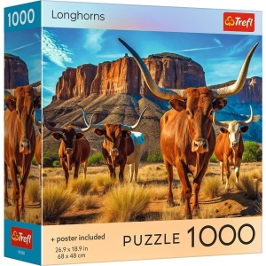 Puzzle Trefl 1000 piese, SUA Longhorns cu Poster Inclus