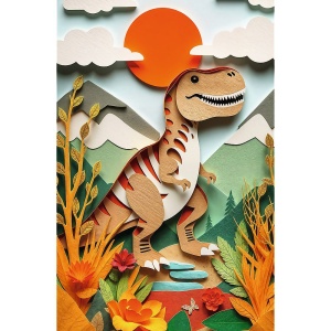 PUZZLE TREFL 160 PAPER ART 3D DINOZAUR - Img 2