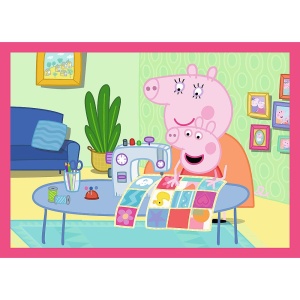 PUZZLE TREFL 4IN1 PEPPA PIG IUBESTE AVENTURILE - Img 4
