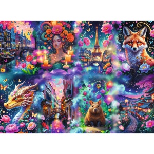 PUZZLE TREFL 8000 PREMIUM PLUS LUMEA COLORATA CU POSTER INCLUS - Img 2