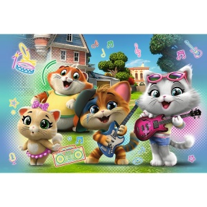 PUZZLE TREFL PRIMO 24 SUPER MAXI 44 PISICI TRUPA PISICILOR - Img 2