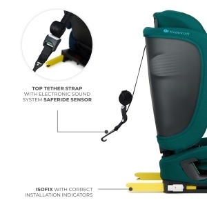 SCAUN AUTO KINDERKRAFT FIX2GO 76-150 CM, GREEN - Img 7
